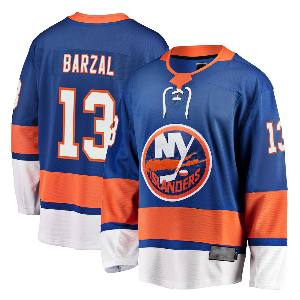 Crovyle NY.Islanders #13 Mathew Barzal Royal Breakaway Jerseys