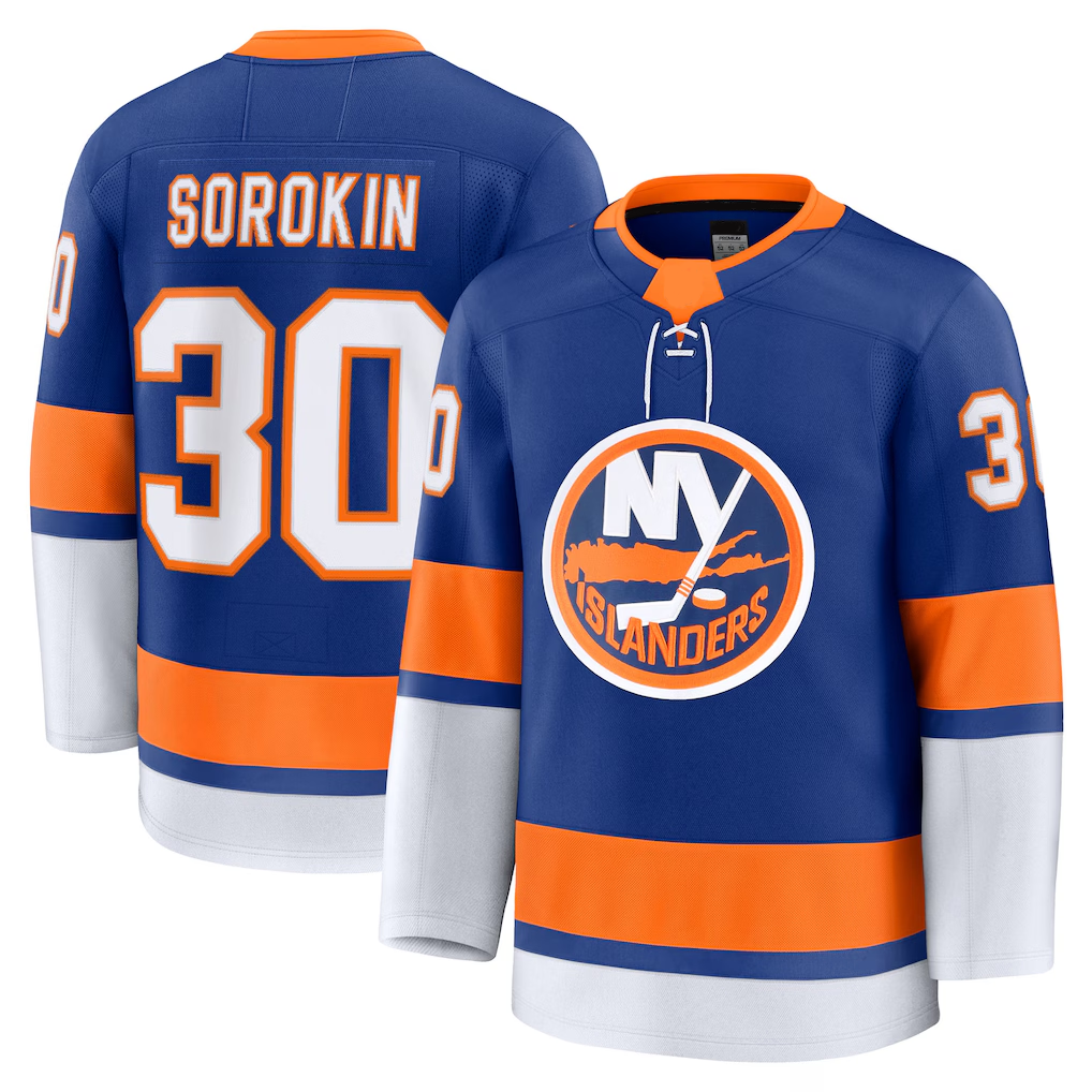 Crovyle NY.Islanders #30 Ilya Sorokin Royal Home Premium Jerseys