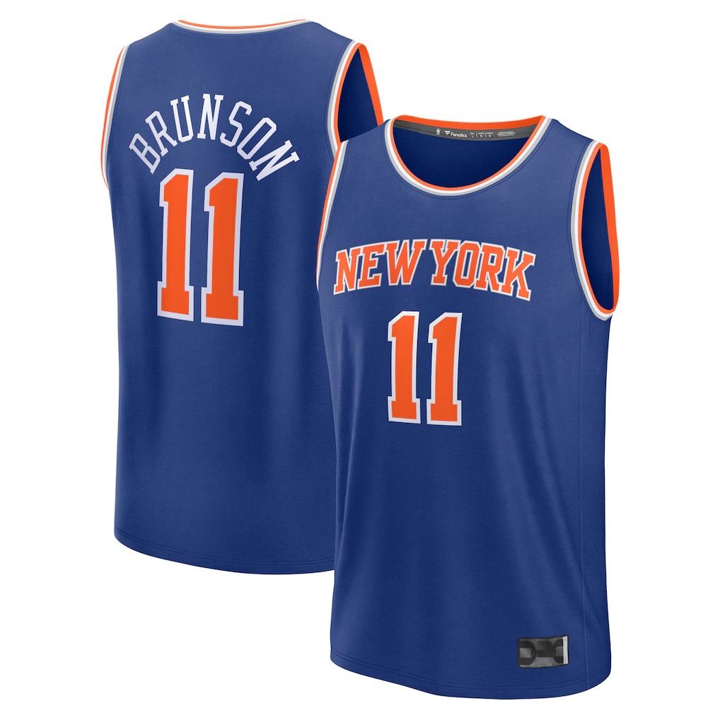 Crovyle NY.Knicks #11 Jalen Brunson  Blue Fast Break Replica Player Jerseys - Icon Edition