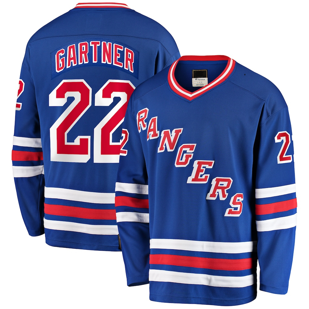 Crovyle NY.Rangers #22 Mike Gartner Blue Home Breakaway Jerseys