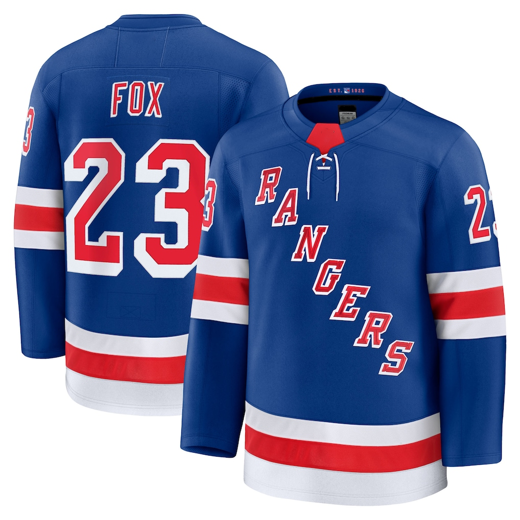 Crovyle NY.Rangers #23 Adam Fox Blue Home Premium Jerseys