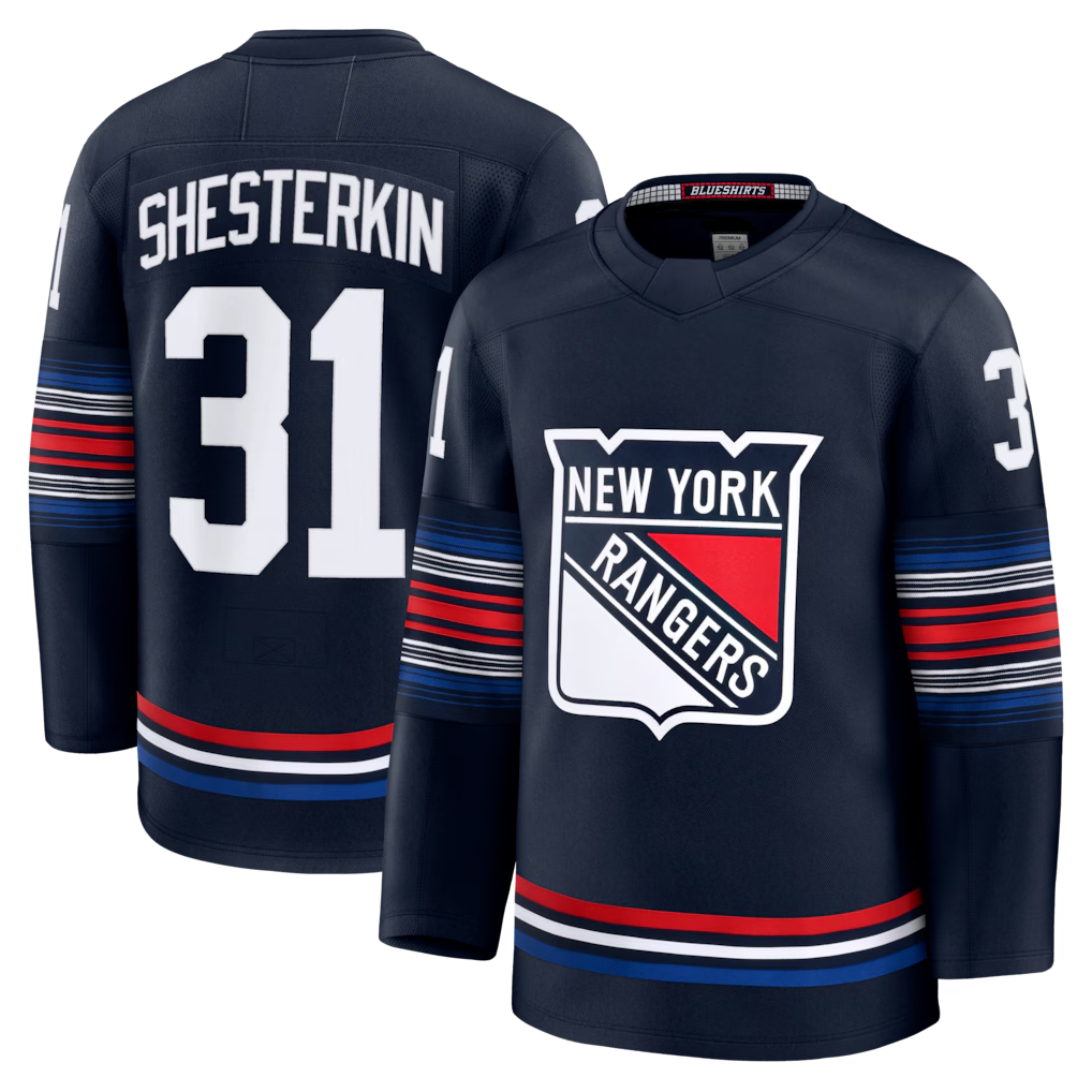Crovyle NY.Rangers #31 Igor Shesterkin Navy Alternate Premier Player Jerseys