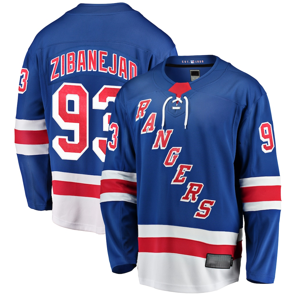 Crovyle NY.Rangers #93 Mika Zibanejad Blue Home Breakaway Player Jerseys