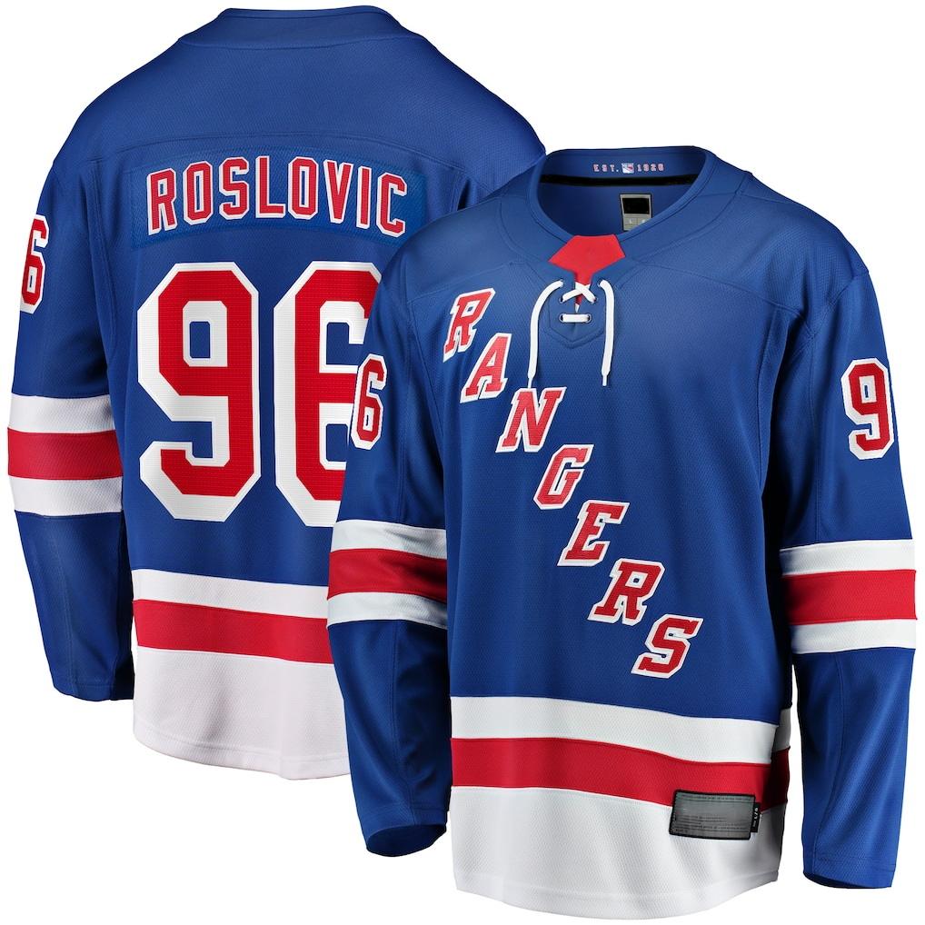 Crovyle NY.Rangers #96 Jack Roslovic Blue Home Premier Breakaway Jerseys