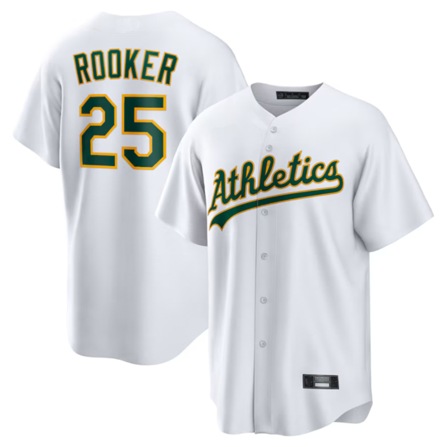 Crovyle Athletics #25 Brent Rooker Player White Home Replica Jersey American Stitched Personalized Jerseys