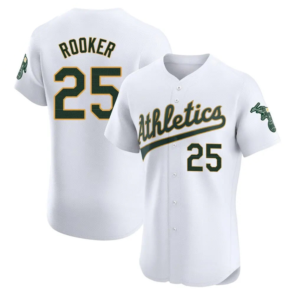 Crovyle Athletics #25 Brent Rooker White Limited Elite Home Personalized Jerseys