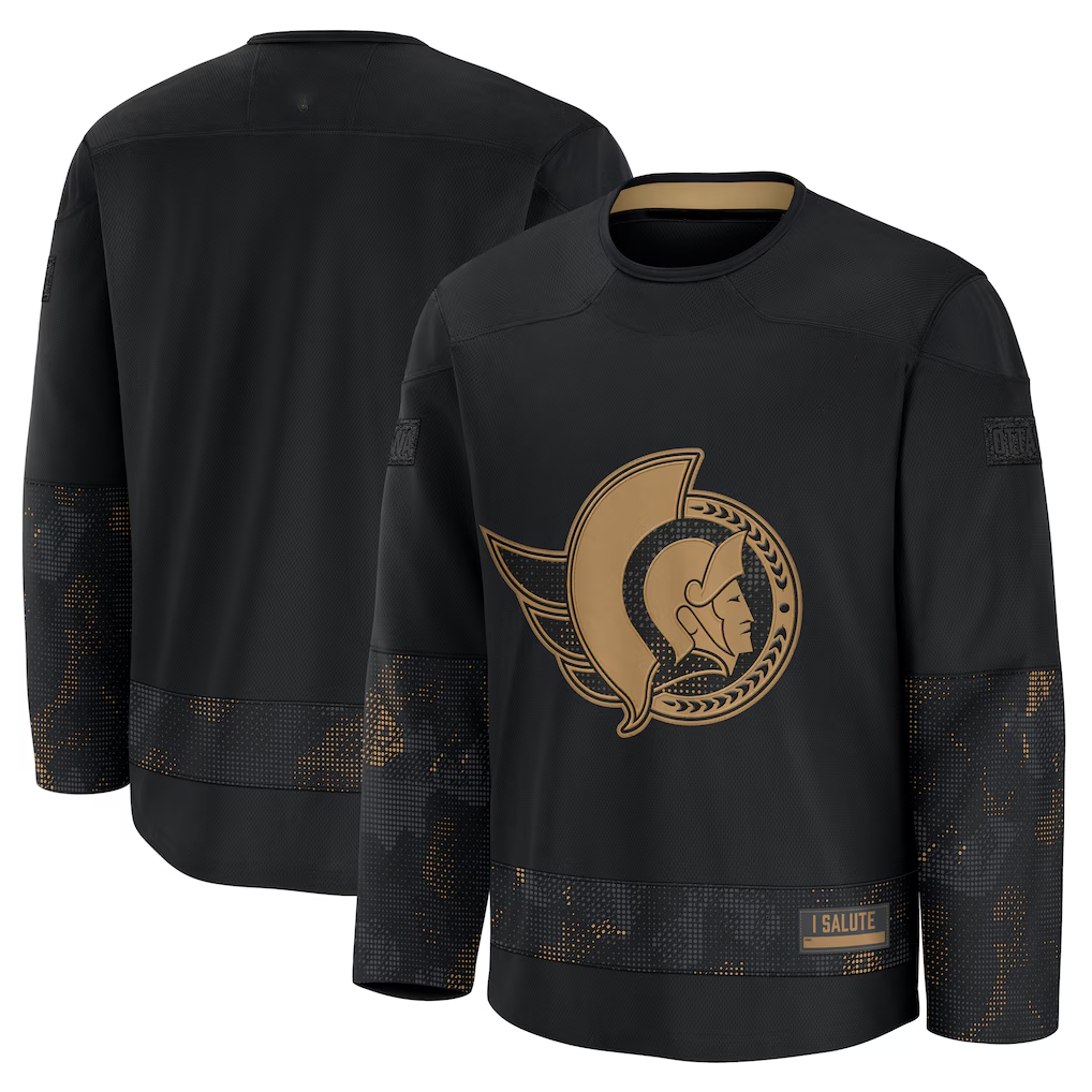 Crovyle O.Senators Black 2024 Military Appreciation Practice Jerseys