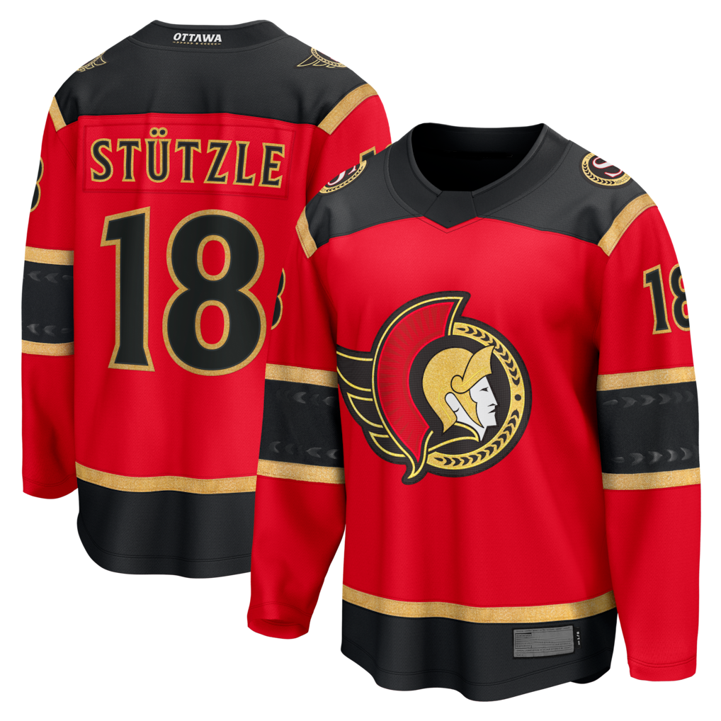 Crovyle O.Senators #18 Tim Stutzle Red Alternate Breakaway Jerseys