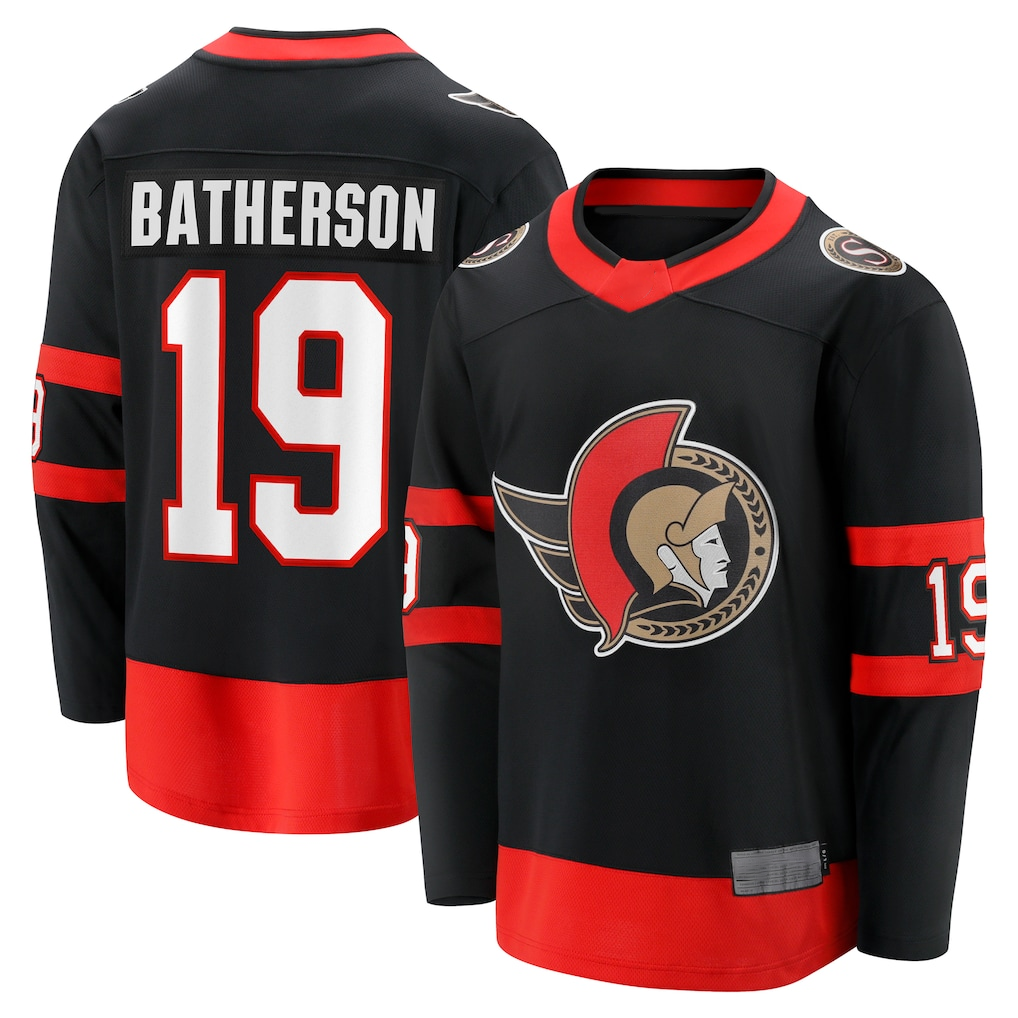 Crovyle O.Senators #19 Drake Batherson Black Home Breakaway Jerseys