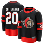 Crovyle O.Senators #20 Fabian Zetterlund Black Home Breakaway Jerseys