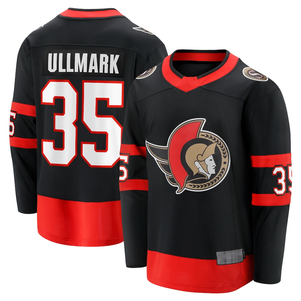 Crovyle O.Senators #35 Linus Ullmark Black Home Premier Breakaway Player Jerseys