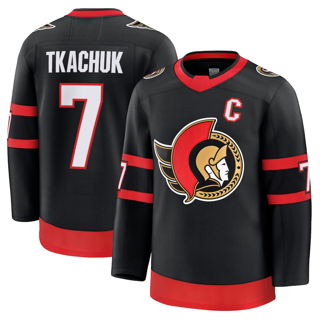 Crovyle O.Senators #7 Brady Tkachuk Black Home Premium Jerseys