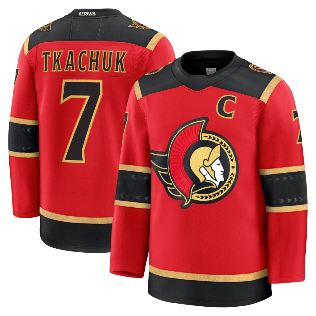 Crovyle O.Senators #7 Brady Tkachuk Red Alternate Premium Jerseys