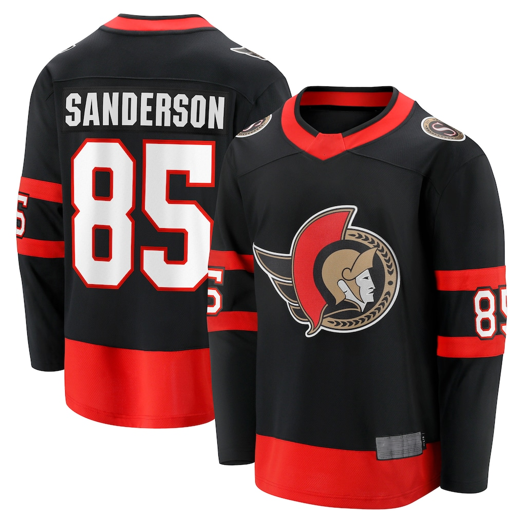 Crovyle O.Senators #85 Jake Sanderson Black Home Breakaway Jerseys