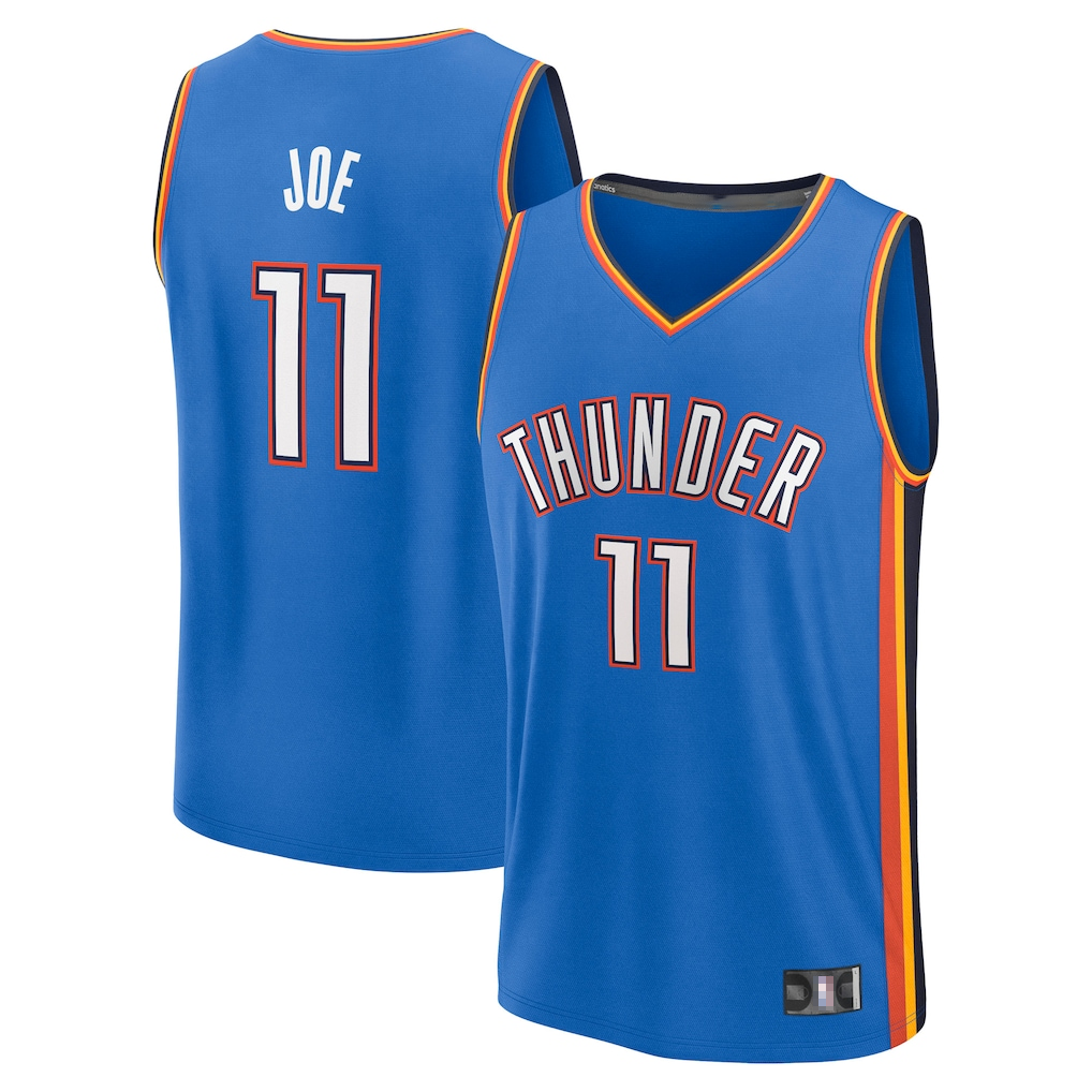 Crovyle OC.Thunder #11 Isaiah Joe Blue Fast Break Replica Player Stitched Jerseys- Icon Edition