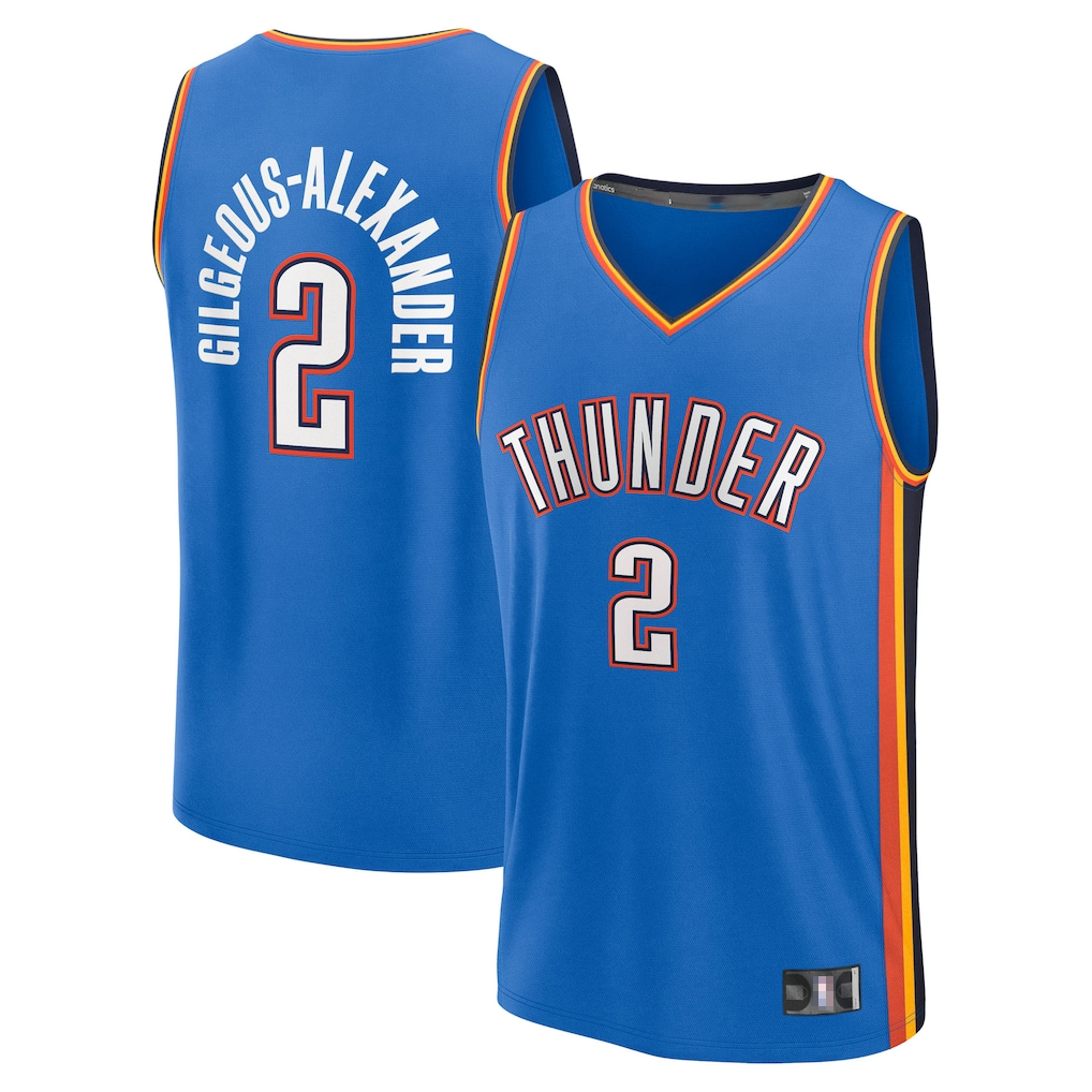 Crovyle OC.Thunder #2 Shai Gilgeous-Alexander Blue Big & Tall Fast Break Stitched Jerseys- Icon Edition