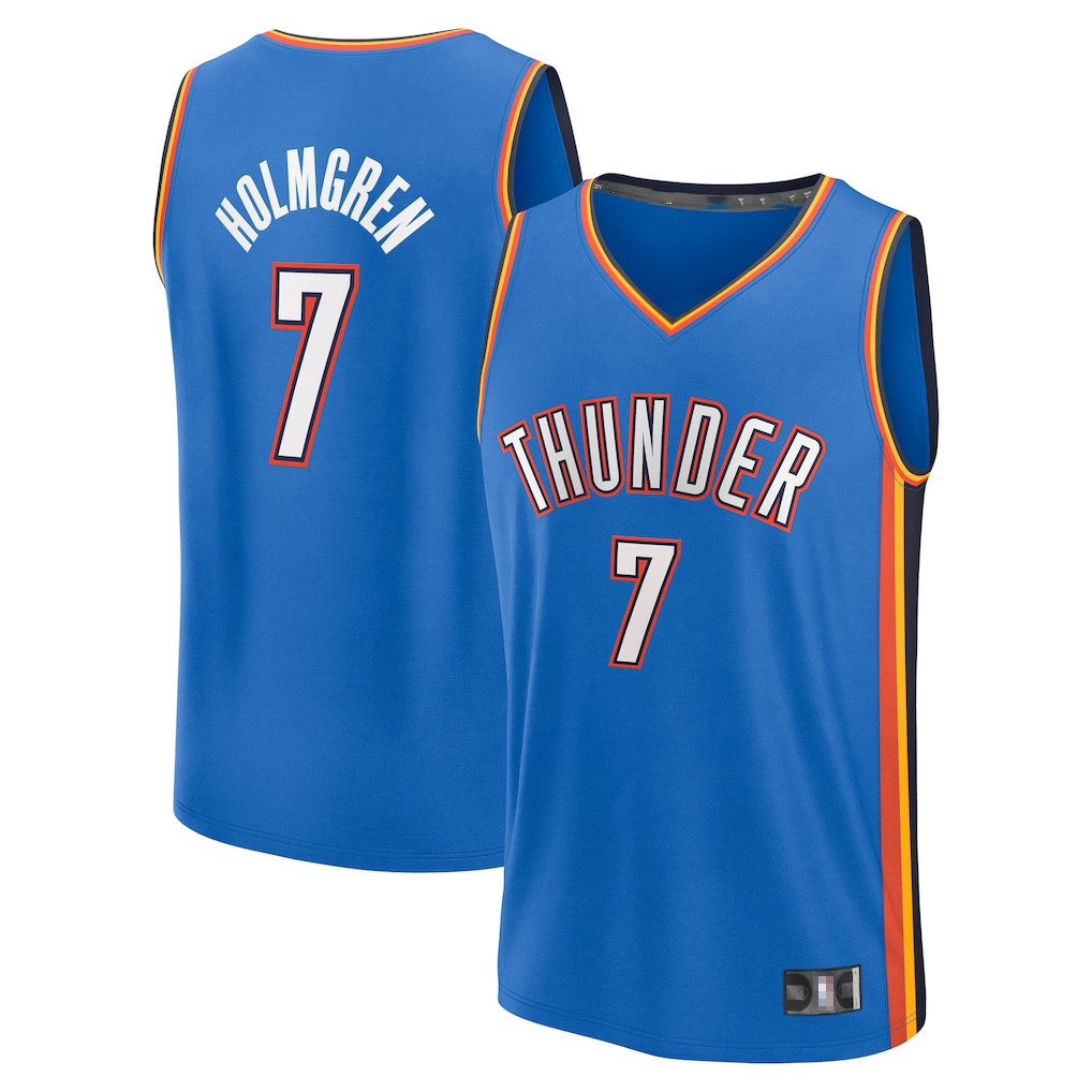 Crovyle OC.Thunder #7 Chet Holmgren Blue Fast Break Replica Player Stitched Jerseys - Icon Edition