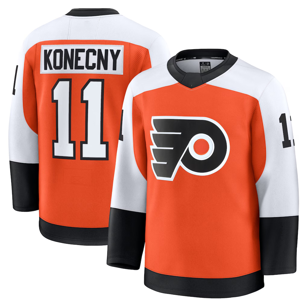 Crovyle P.Flyers #11 Travis Konecny Burnt Orange Home Premium Jerseys