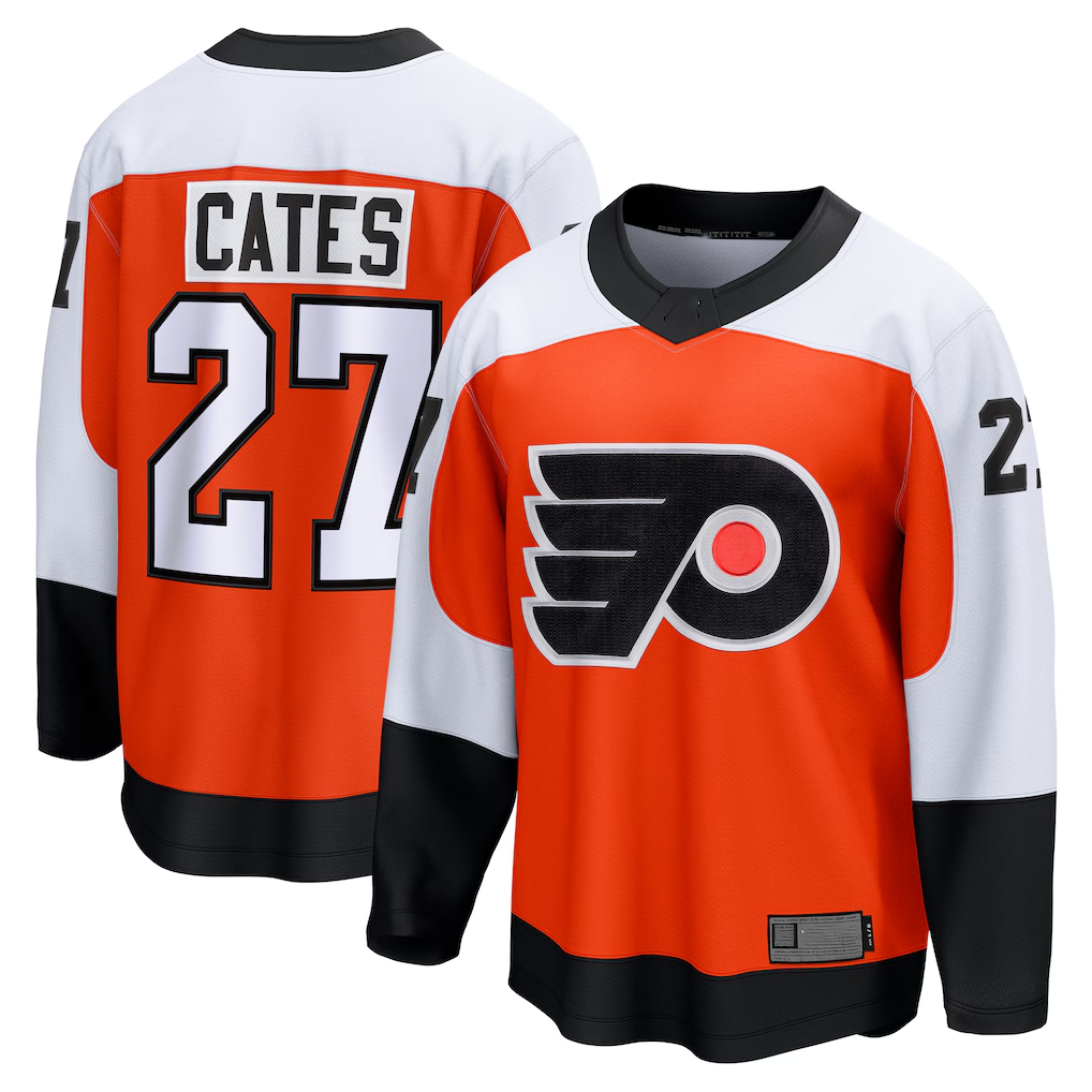 Crovyle P.Flyers #27 Noah Cates Orange Home Breakaway Jerseys