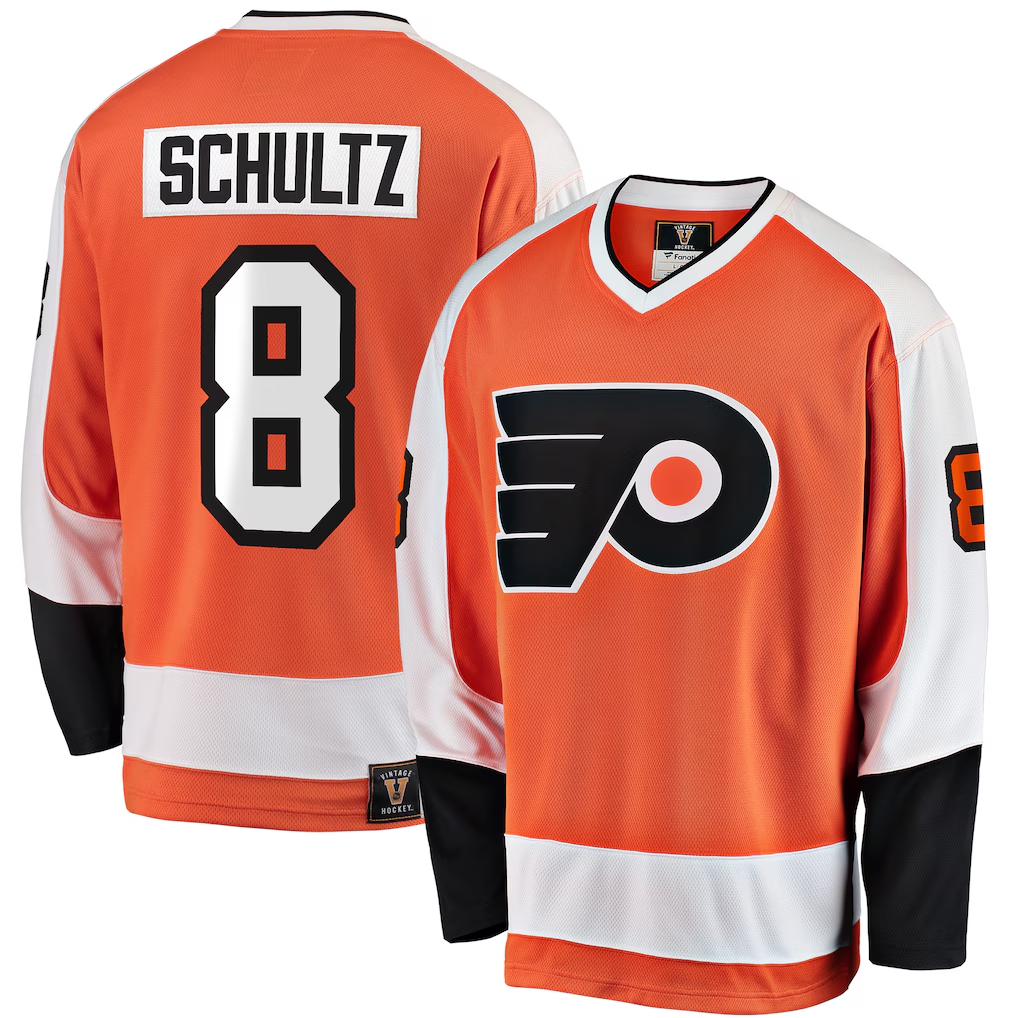Crovyle P.Flyers #8 Dave Schultz Orange Premier Breakaway Retired Player Jerseys