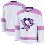 Crovyle P.Penguins White 2024 Hockey Fights Cancer Practice Jerseys