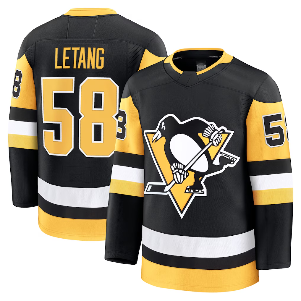 Crovyle P.Penguins #58 Kris Letang Black Home Premium Jerseys