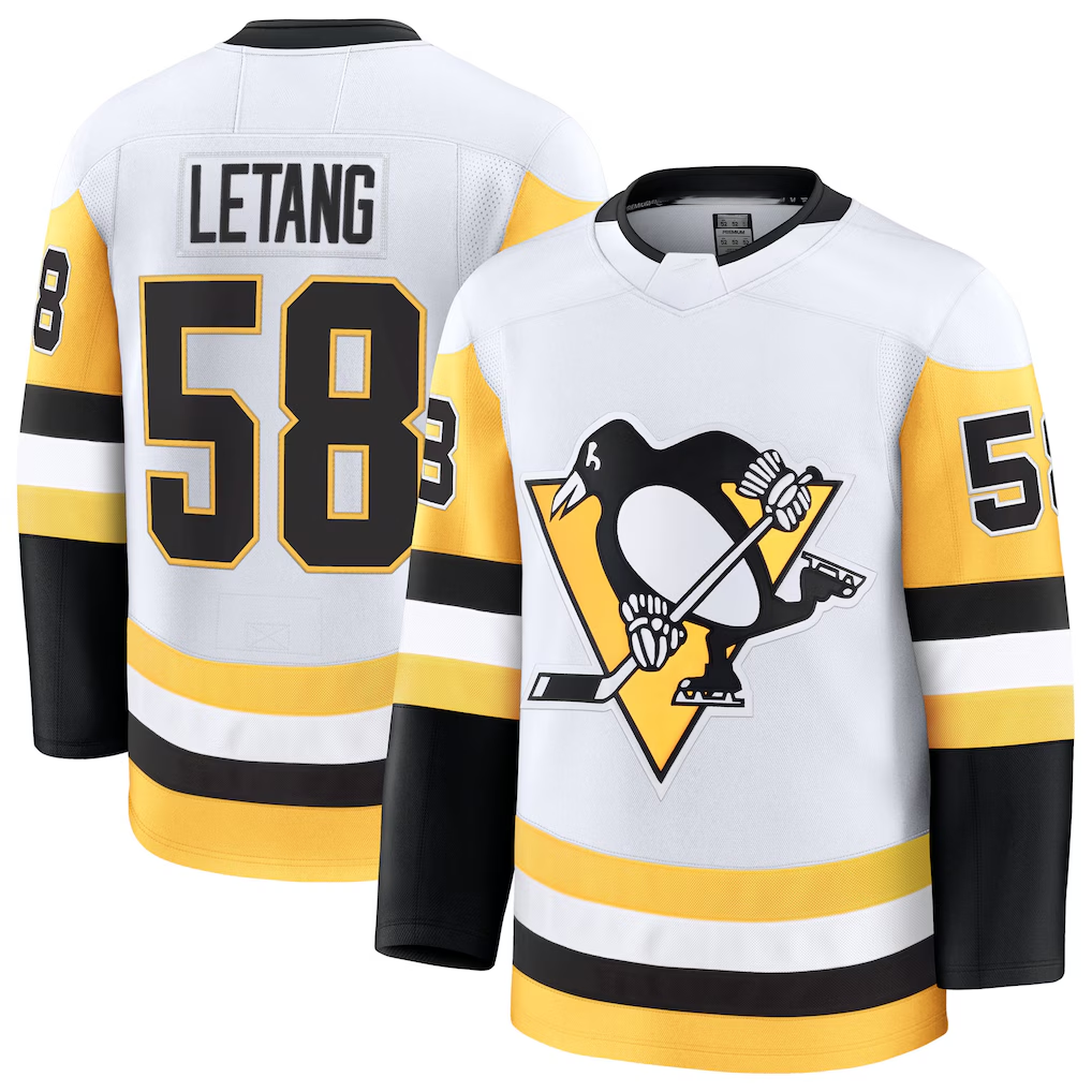 Crovyle P.Penguins #58 Kris Letang White Premium Jerseys