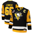 Crovyle P.Penguins #66 Mario Lemieux Mitchell & Ness Black Big & Tall 1991-92 Blue Line 2.0 Jerseys