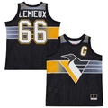 Crovyle P.Penguins #66 Mario Lemieux Mitchell & Ness Black Maxxed Out Fashion Basketball Jerseys
