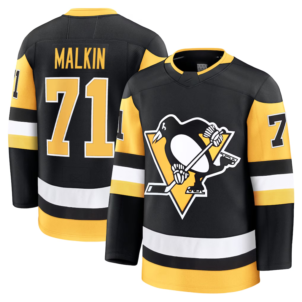 Crovyle P.Penguins #71 Evgeni Malkin Black Home Premium Jerseys