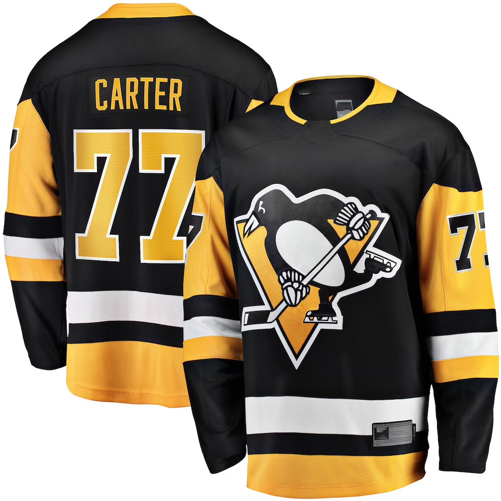 Crovyle P.Penguins #77 Jeff Carter Black Home Breakaway Replica Jerseys