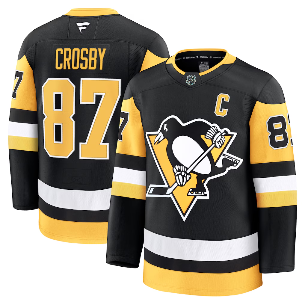 Crovyle P.Penguins #87 Sidney Crosby Black Home Premium Jerseys