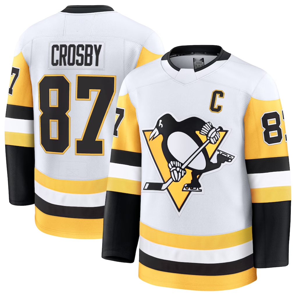 Crovyle P.Penguins #87 Sidney Crosby White Away Premium Jerseys