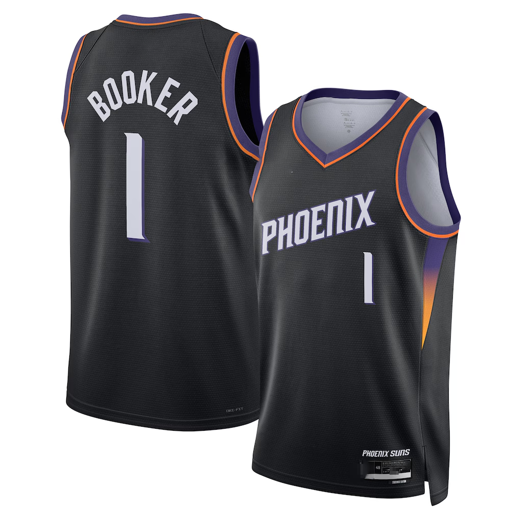 Crovyle P.Sunss #1 Devin Booker Black Swingman Jerseys - Statement Edition
