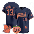 Crovyle A.Braves #13 Ronald Acuna Jr. NavyThe Big Peach Vapor Stitches Personalized Jersey