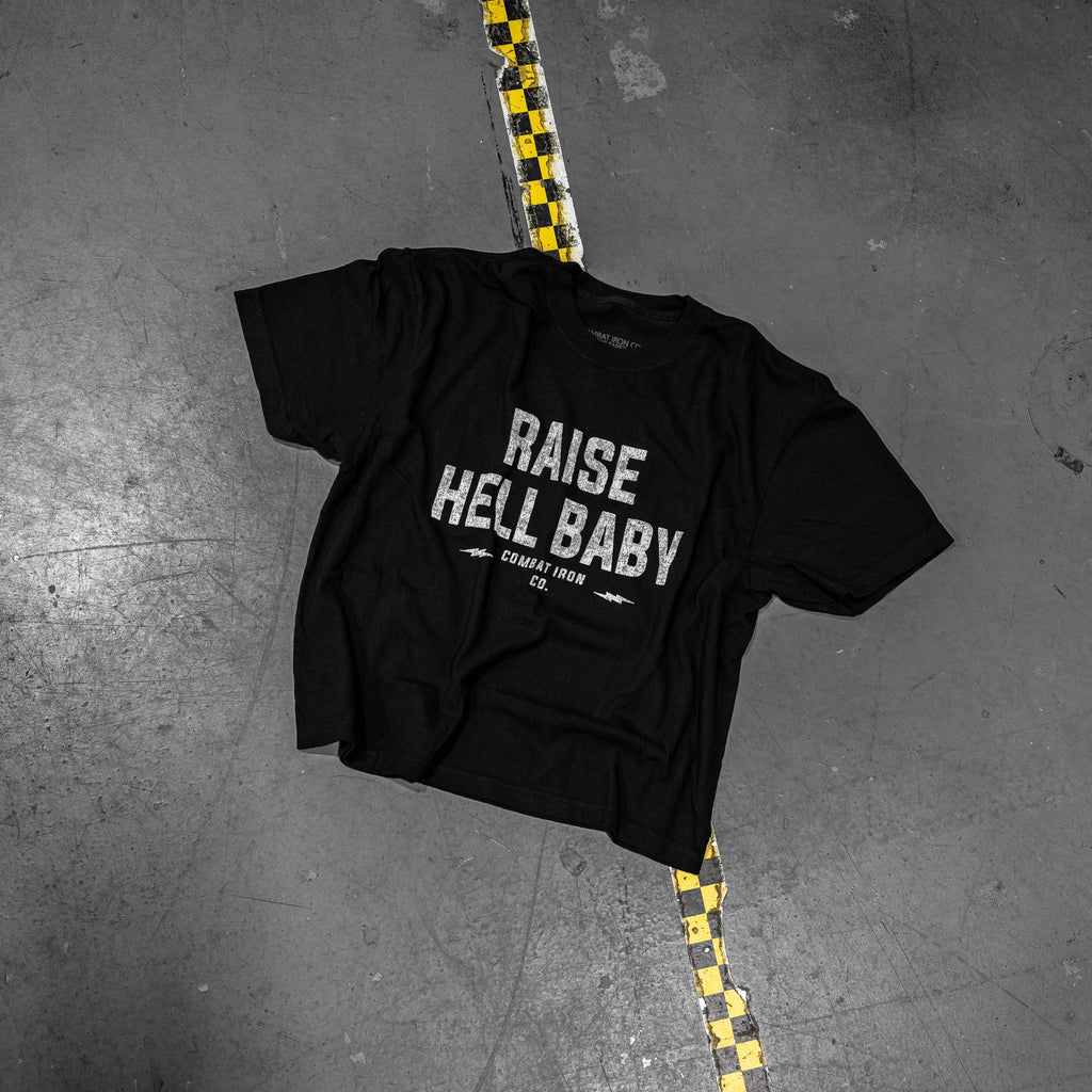 Crovyie cheap jerseys Ordering Raise Hell Baby Women's Crop T-Shirt