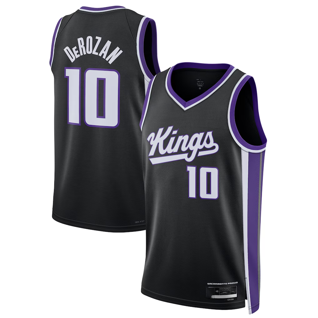 Crovyle S.Kings #10 DeMar DeRozan Black Swingman Player Jerseys - Icon Edition