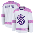 Crovyle S.Kraken White Hockey Fights Cancer Survivor Practice Jerseys