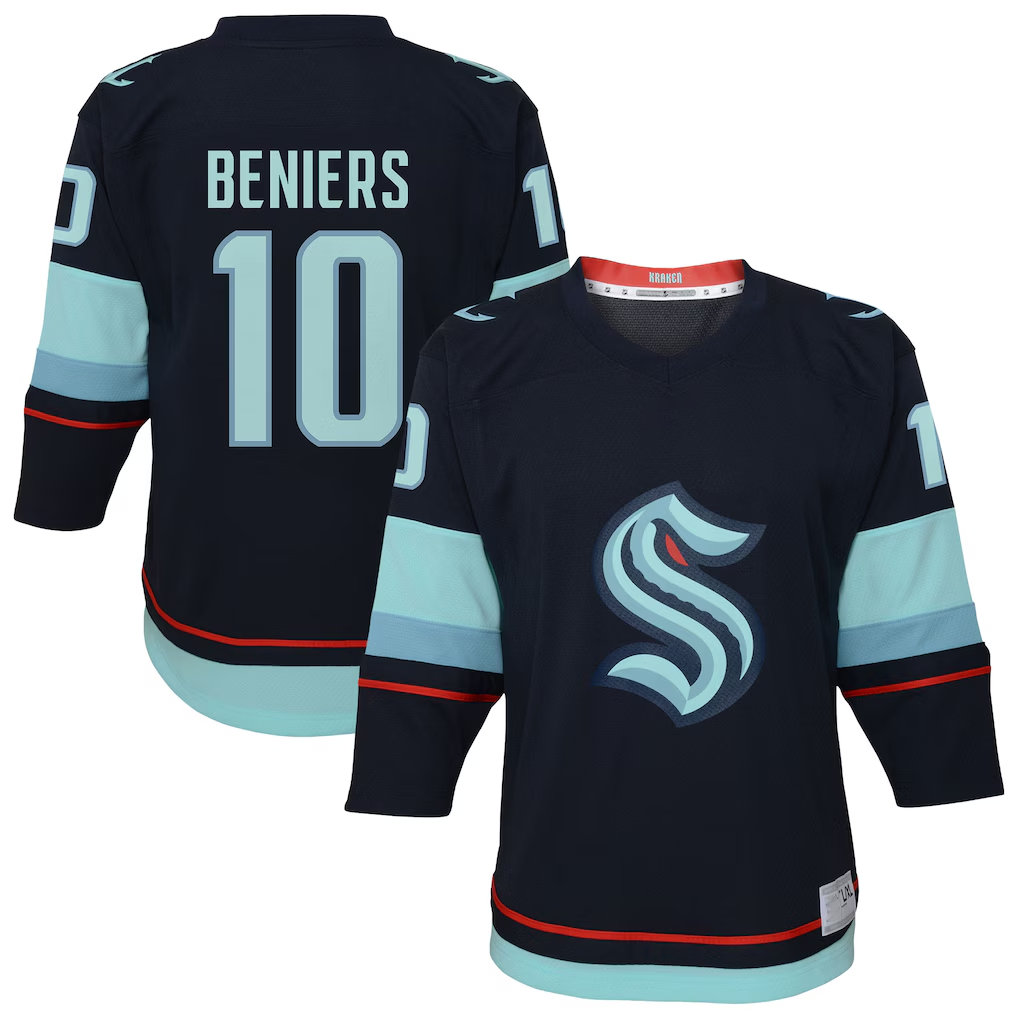 Crovyle S.Kraken #10 Matty Beniers Navy Alternate Replica Player Jerseys