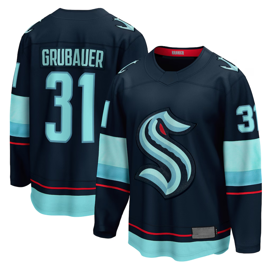 Crovyle S.Kraken #31 Philipp Grubauer Navy Home Breakaway Player Jerseys