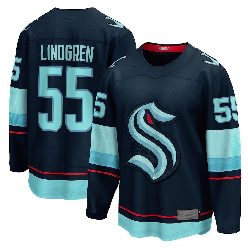 Crovyle S.Kraken #55 Ryan Lindgren Deep Sea Blue Home Breakaway Jerseys