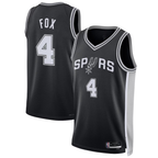 Crovyle SA.Spurs #4 De'Aaron Fox Black Swingman Player Jerseys - Icon Edition