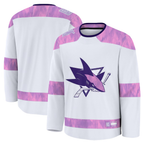 Crovyle S.Jose Sharks White 2024 Hockey Fights Cancer Practice Jerseys