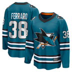 Crovyle S.Jose Sharks #38 Mario Ferraro Teal Home Breakaway Player Jerseys