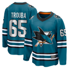 Crovyle S.Jose Sharks #65 Jacob Trouba Teal Home Breakaway Jerseys