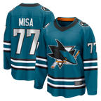 Crovyle S.Jose Sharks #77 Michael Misa Teal Breakaway Jerseys