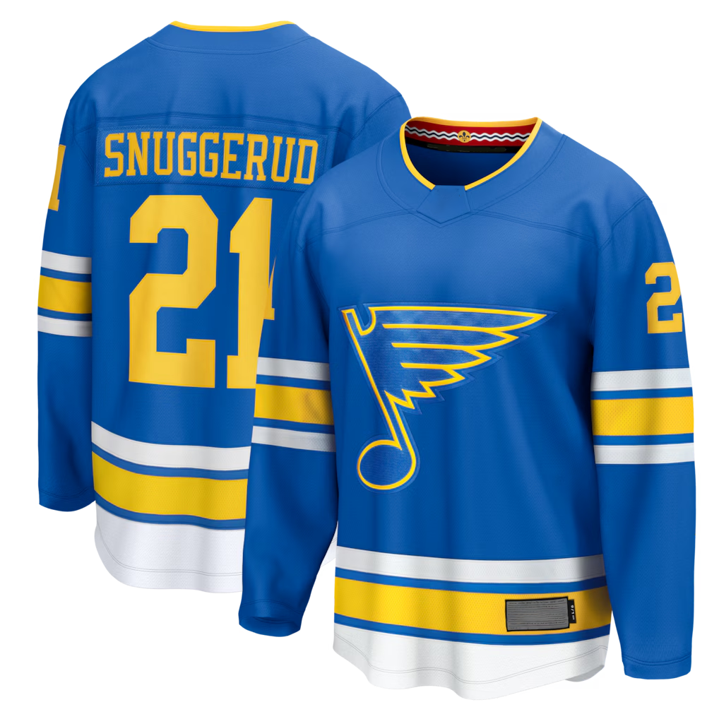 Crovyle St.L.Blues #21 Blues Jimmy Snuggerud Blue Home Breakaway Jerseys