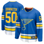 Crovyle St.L.Blues #50 Jordan Binnington Blue Home Breakaway Jerseys