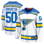 Crovyle St.L.Blues #50 Jordan Binnington White Away Breakaway Player Jerseys