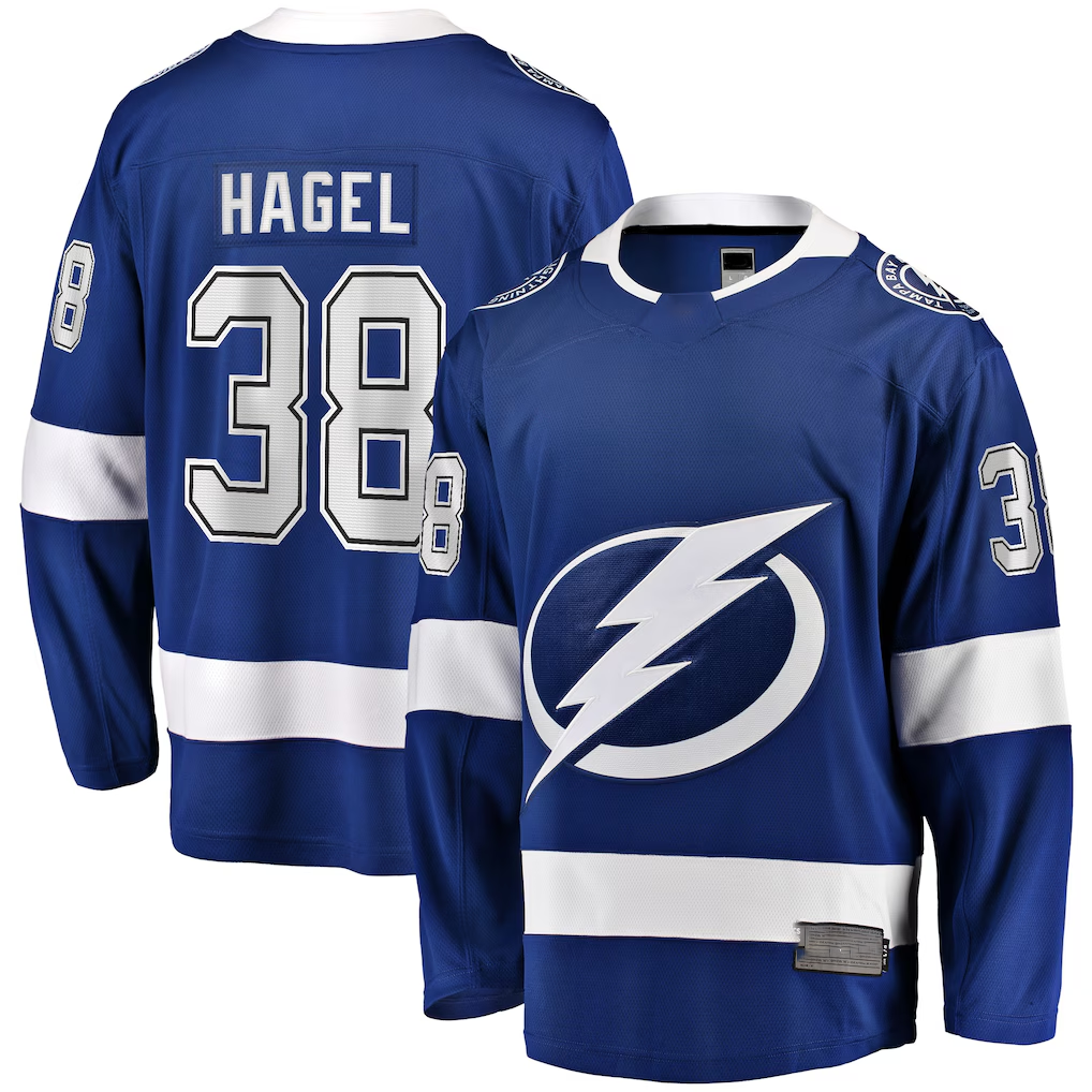 Crovyle TB.Lightning #38 Brandon Hagel Blue Home Breakaway Player Jerseys